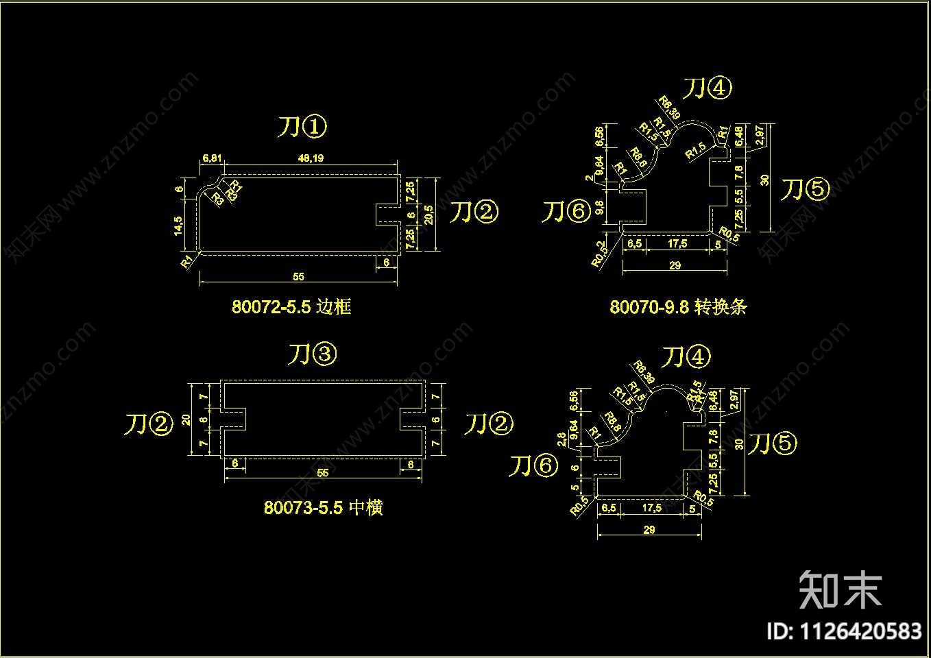 板式酒柜书柜衣柜掩门吸塑门CADcad施工图下载【ID:1126420583】