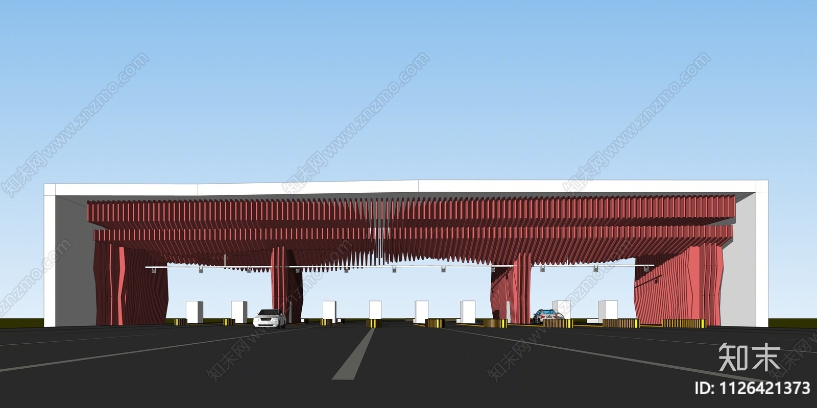 现代风格收费站SU模型下载【ID:1126421373】