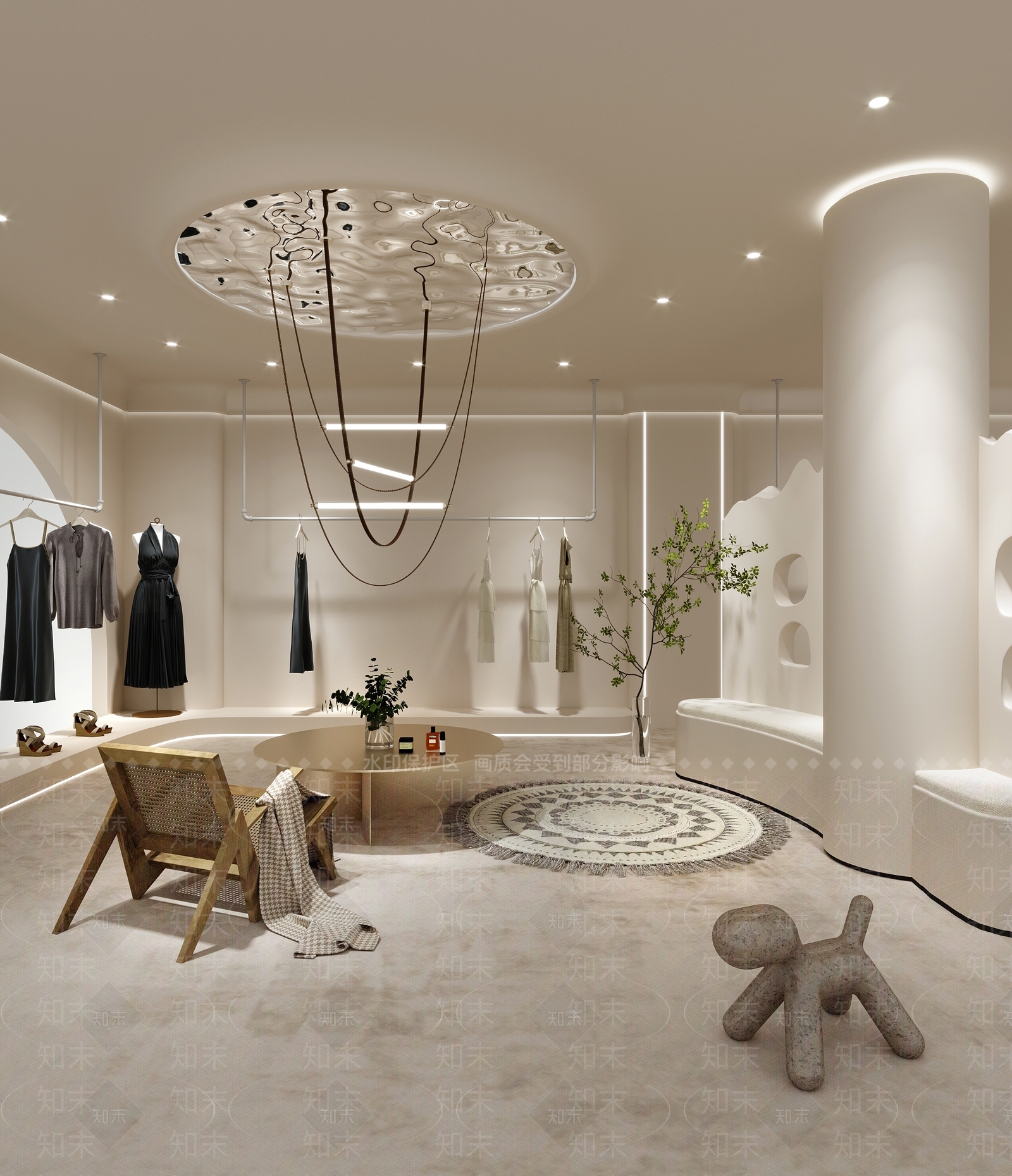 侘寂服装箱包店SU模型下载【ID:1126511119】