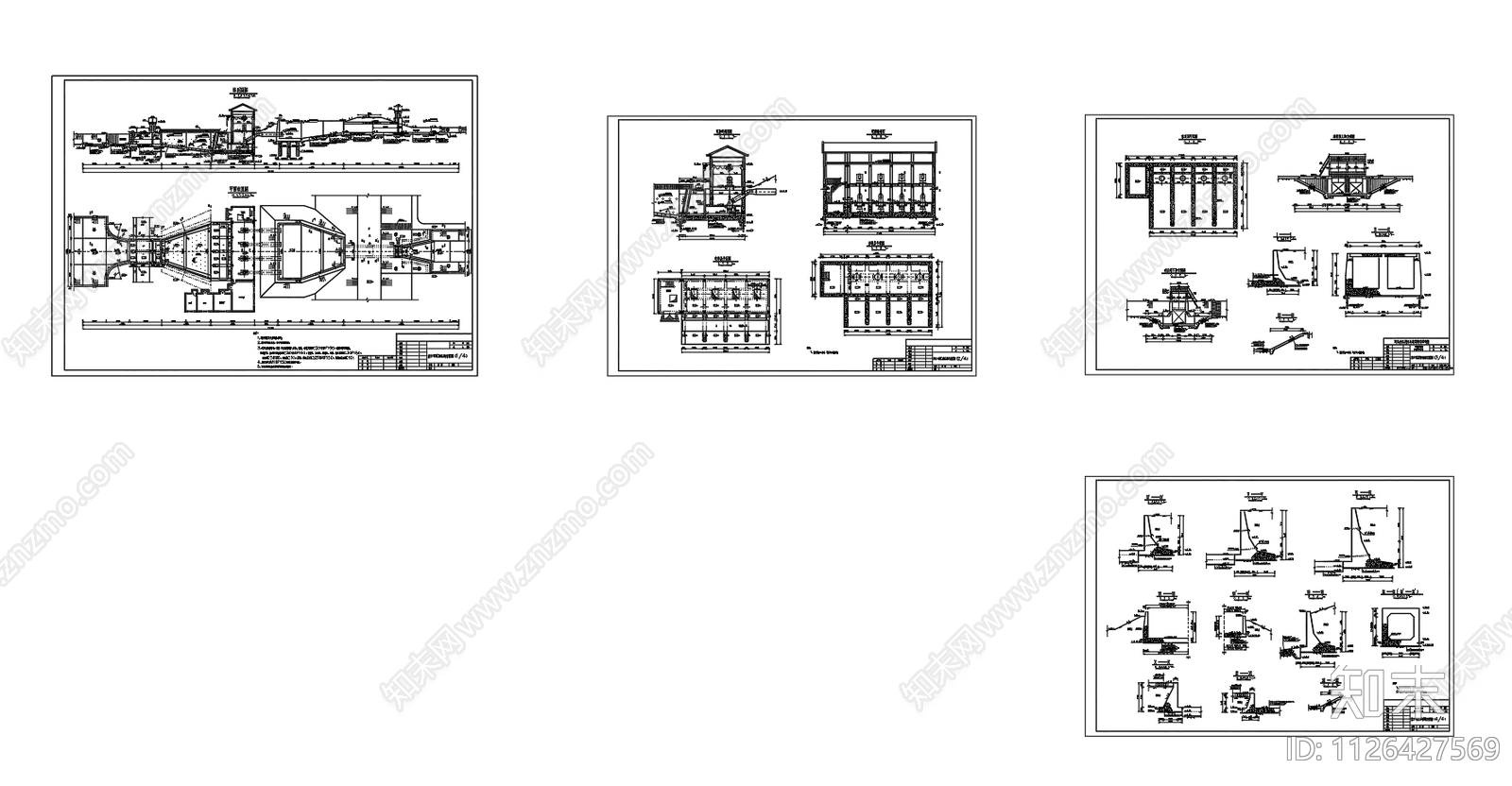 水利泵站平面剖面结构图施工图下载【ID:1126427569】