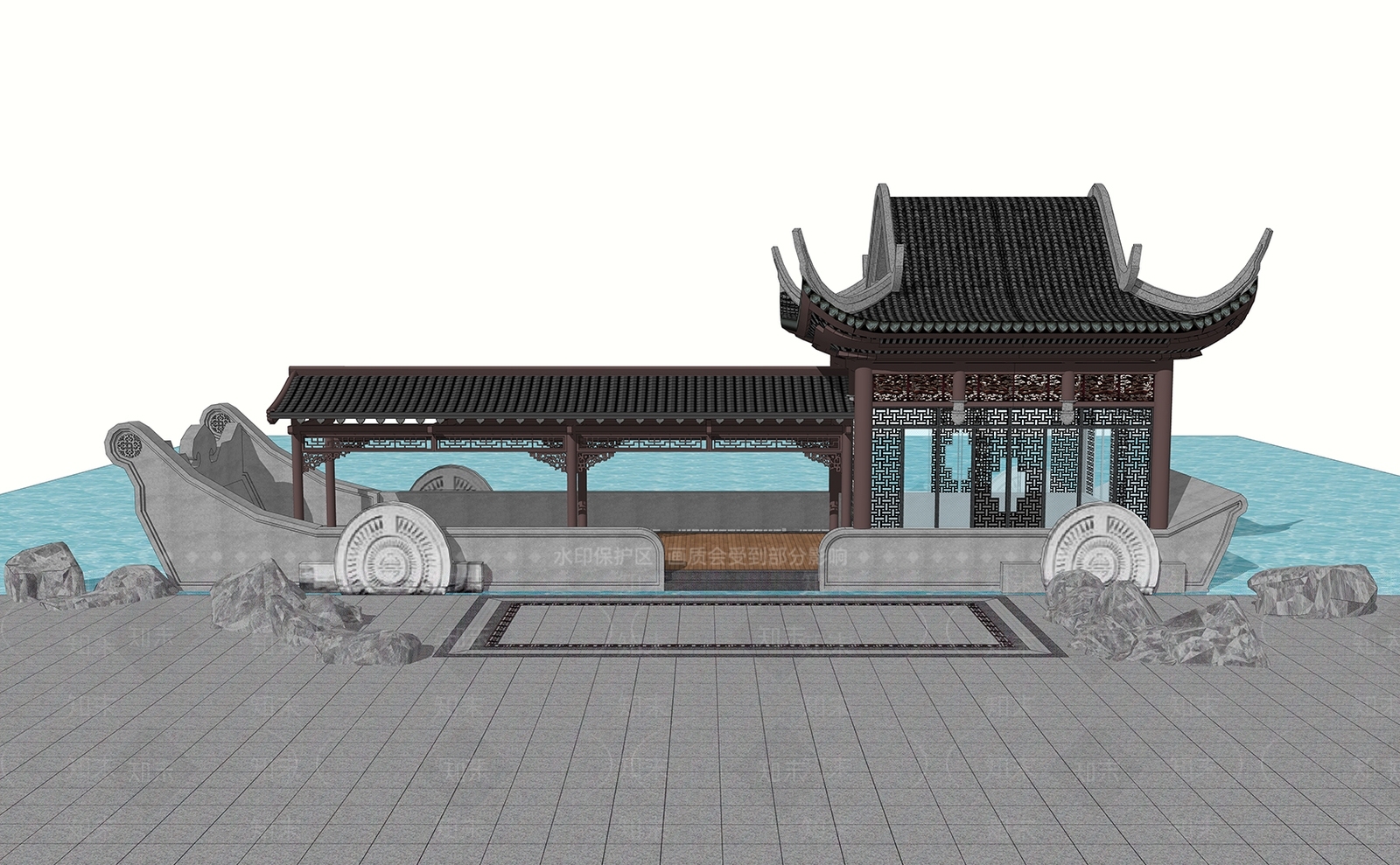 观光游船SU模型下载【ID:1126431240】