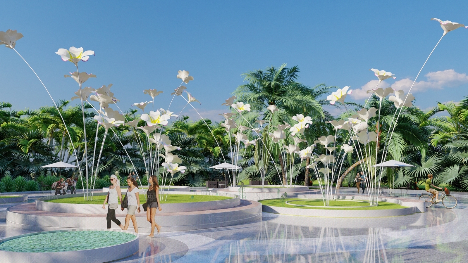 现代花瓣主题构架SU模型下载【ID:1126433172】