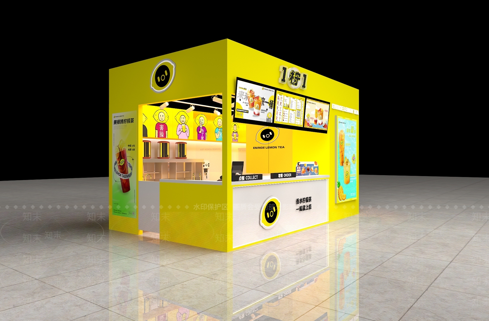 现代奶茶店3D模型下载【ID:1126439695】