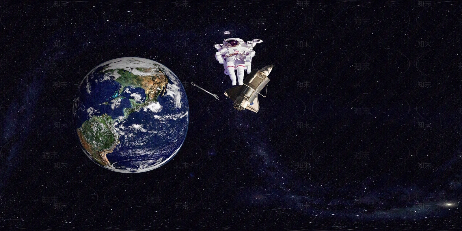 外太空蓝色星球HDR贴图下载【ID:1126442205】