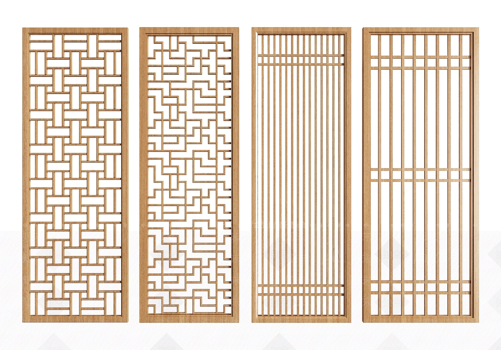 新中式镂空隔断SU模型下载【ID:1126445941】