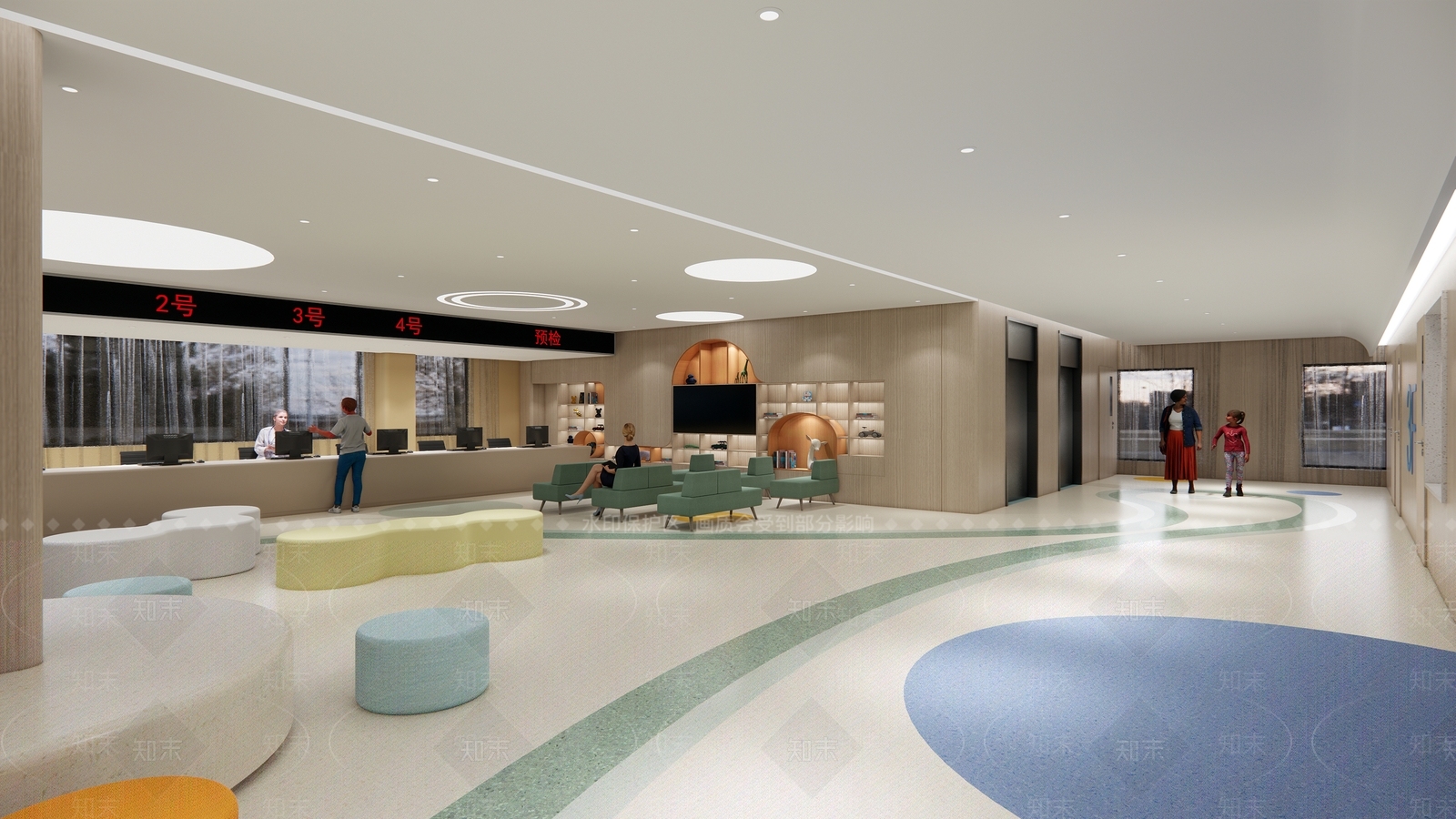 现代儿童医院候诊区SU模型下载【ID:1126448013】