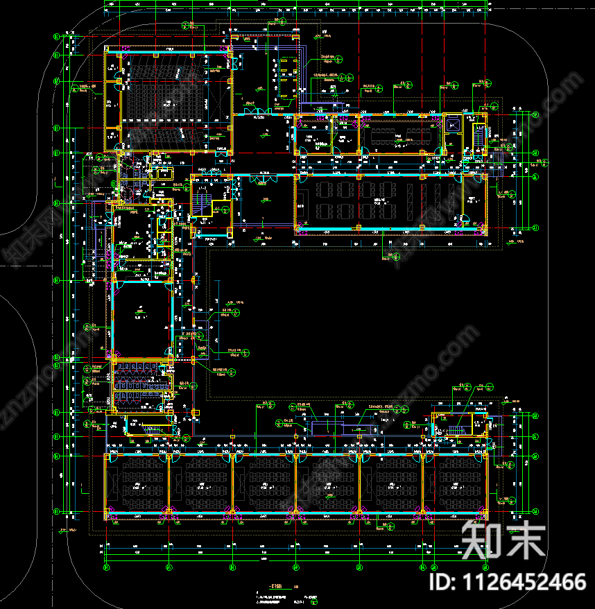 现代小学施工图cad施工图下载【ID:1126452466】