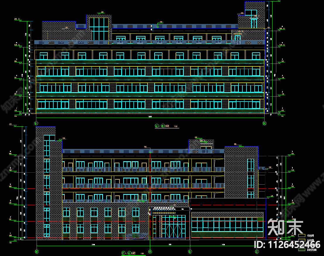 现代小学施工图cad施工图下载【ID:1126452466】