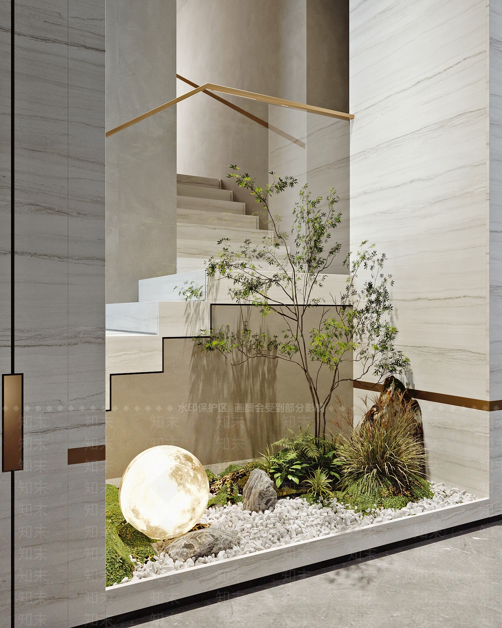 现代楼梯间景观3D模型下载【ID:1126453422】