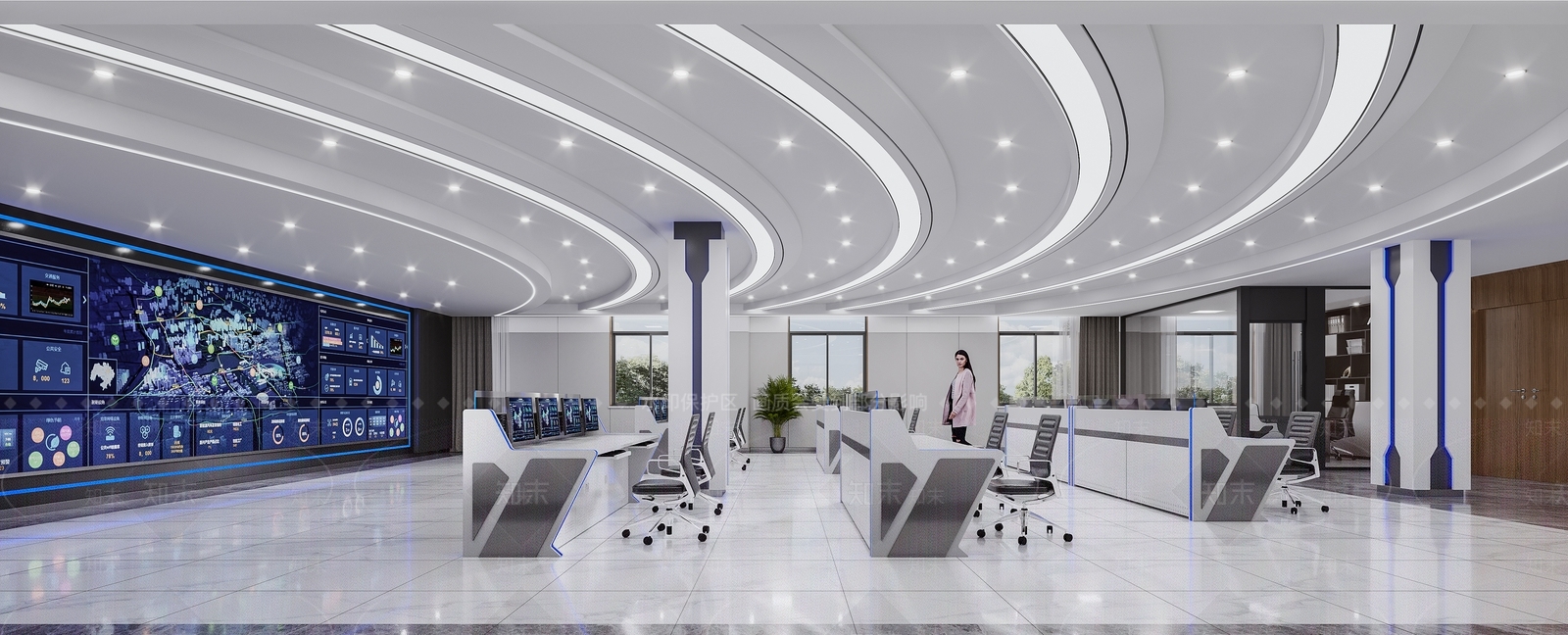 现代中央控制室3D模型下载【ID:1126465399】_知末3d模型网