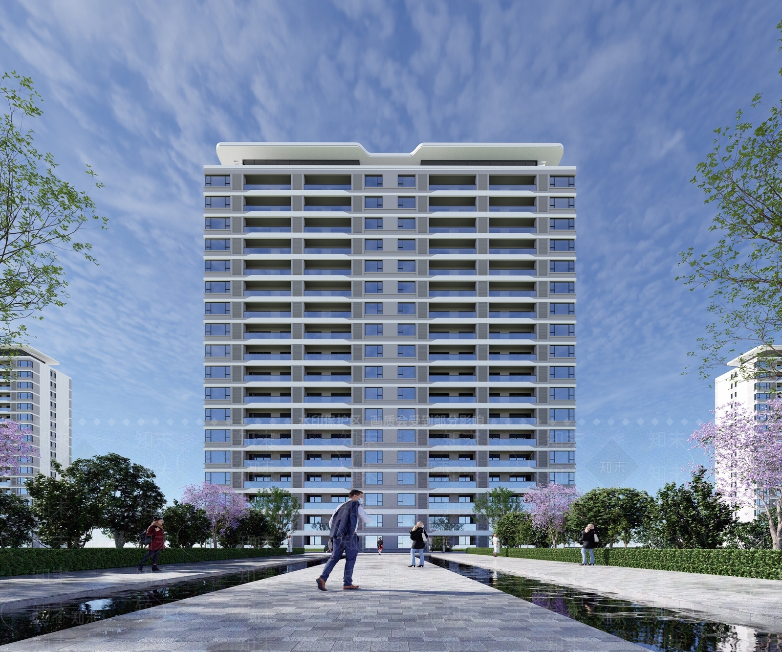 现代高层住宅SU模型下载【ID:1126471227】