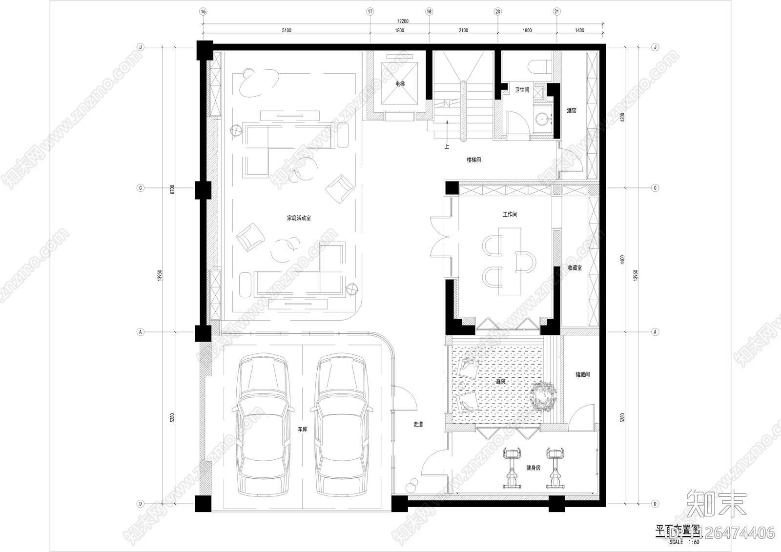 现代风格别墅cad施工图下载【ID:1126474406】