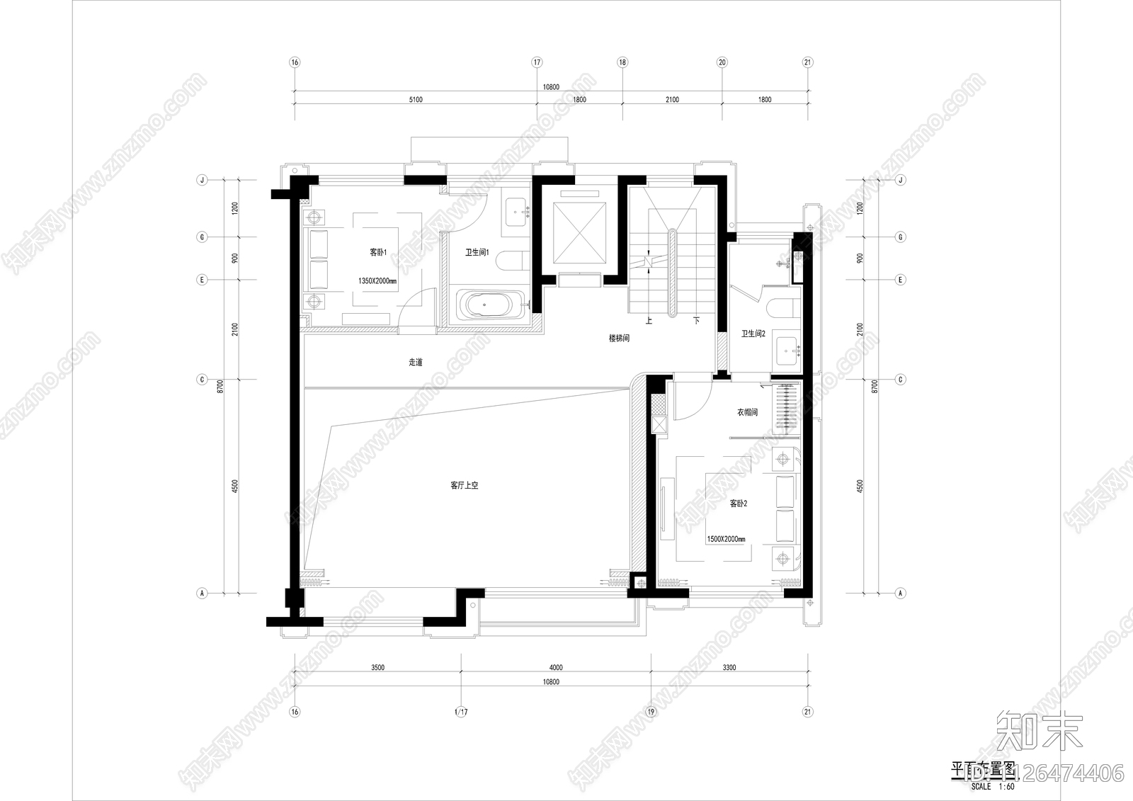 现代风格别墅cad施工图下载【ID:1126474406】