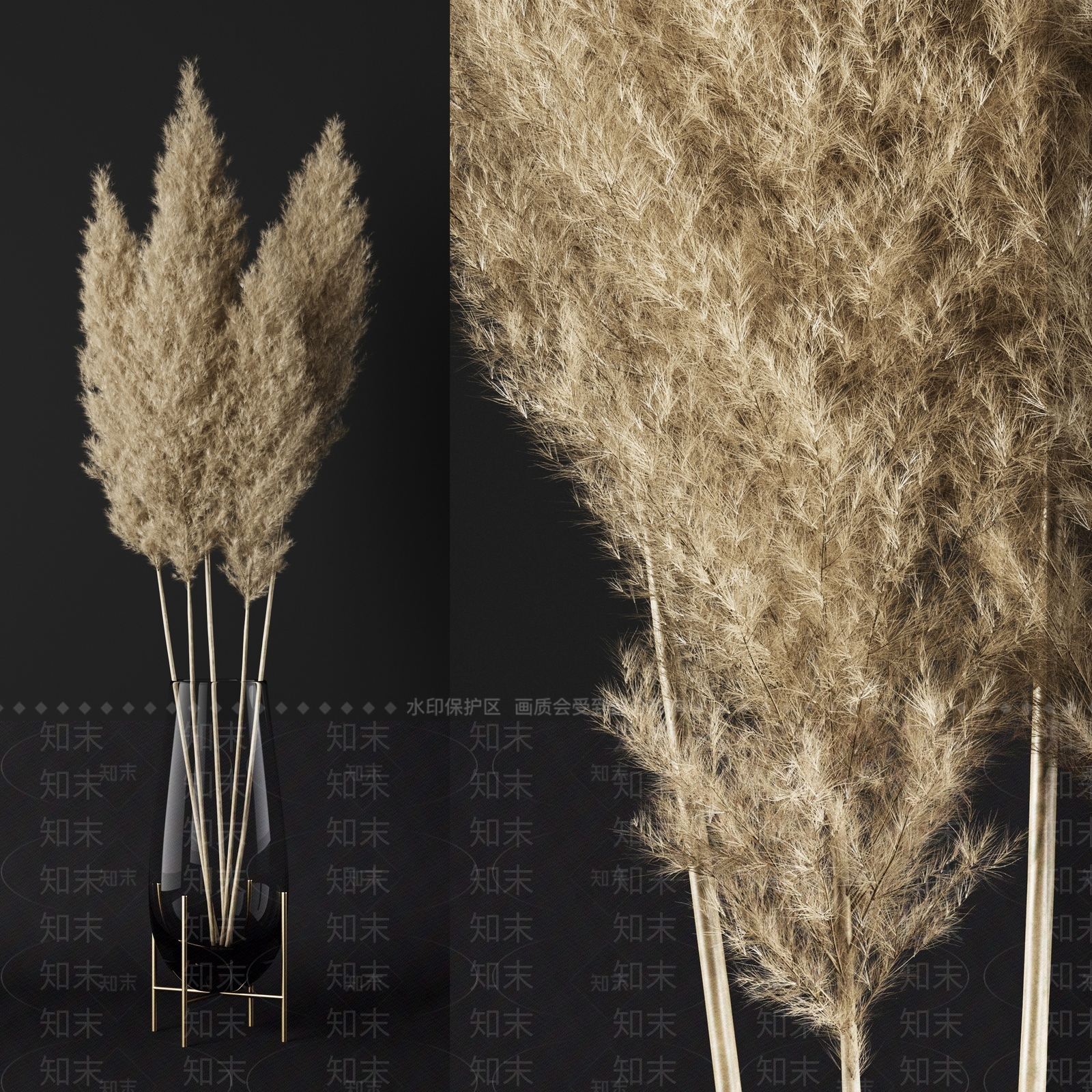 芦苇花瓶3D模型下载【ID:1126484969】