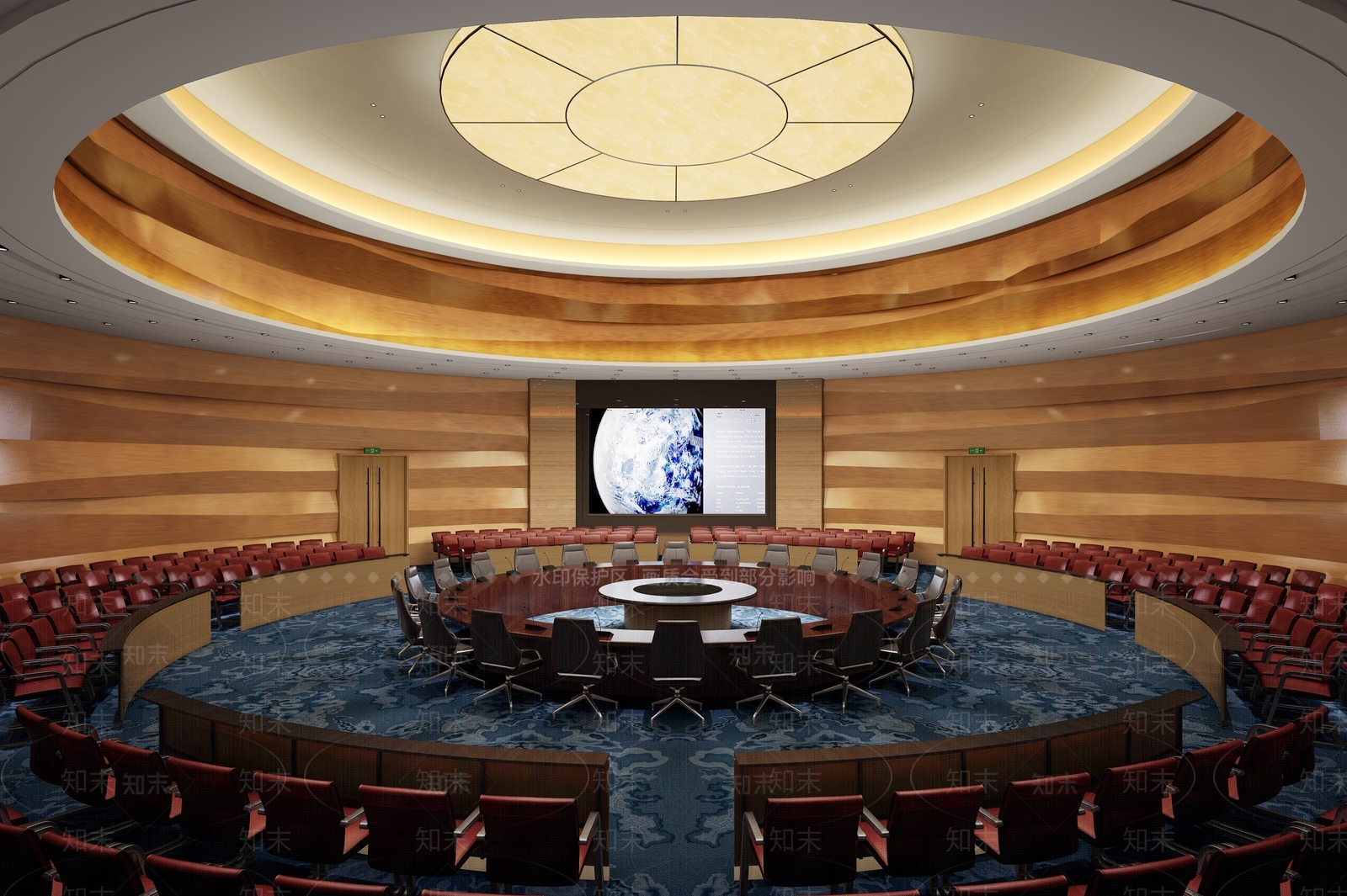 现代大型圆形会议厅3D模型下载【ID:1126742338】