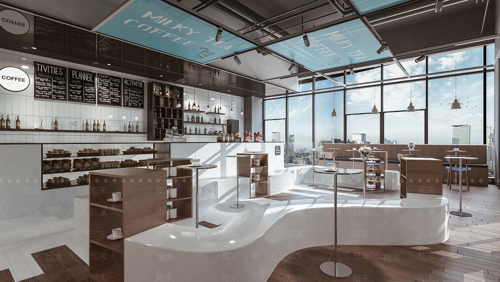 现代奶茶店3D模型下载【ID:1126491021】