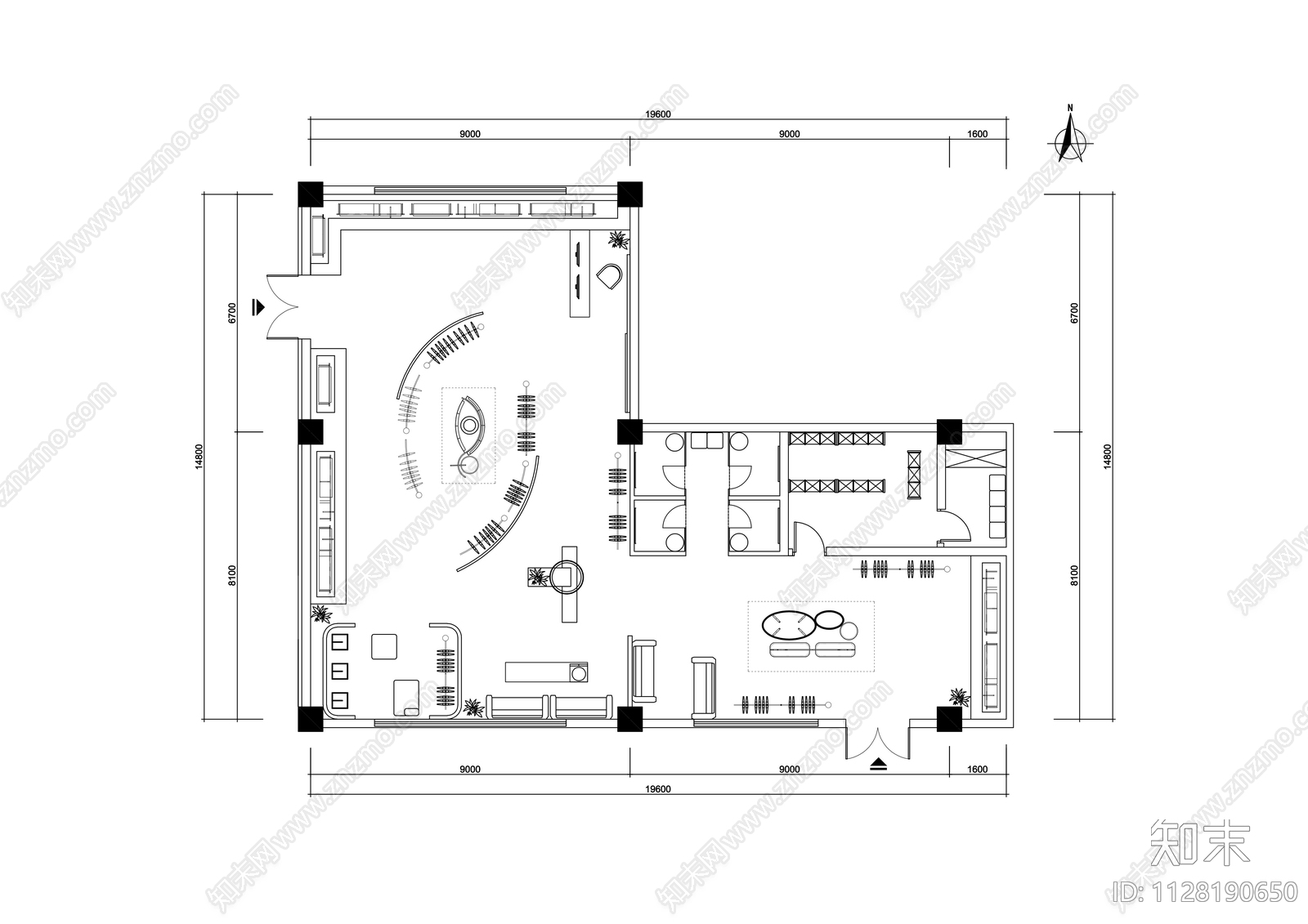 服装店cad施工图下载【ID:1128190650】