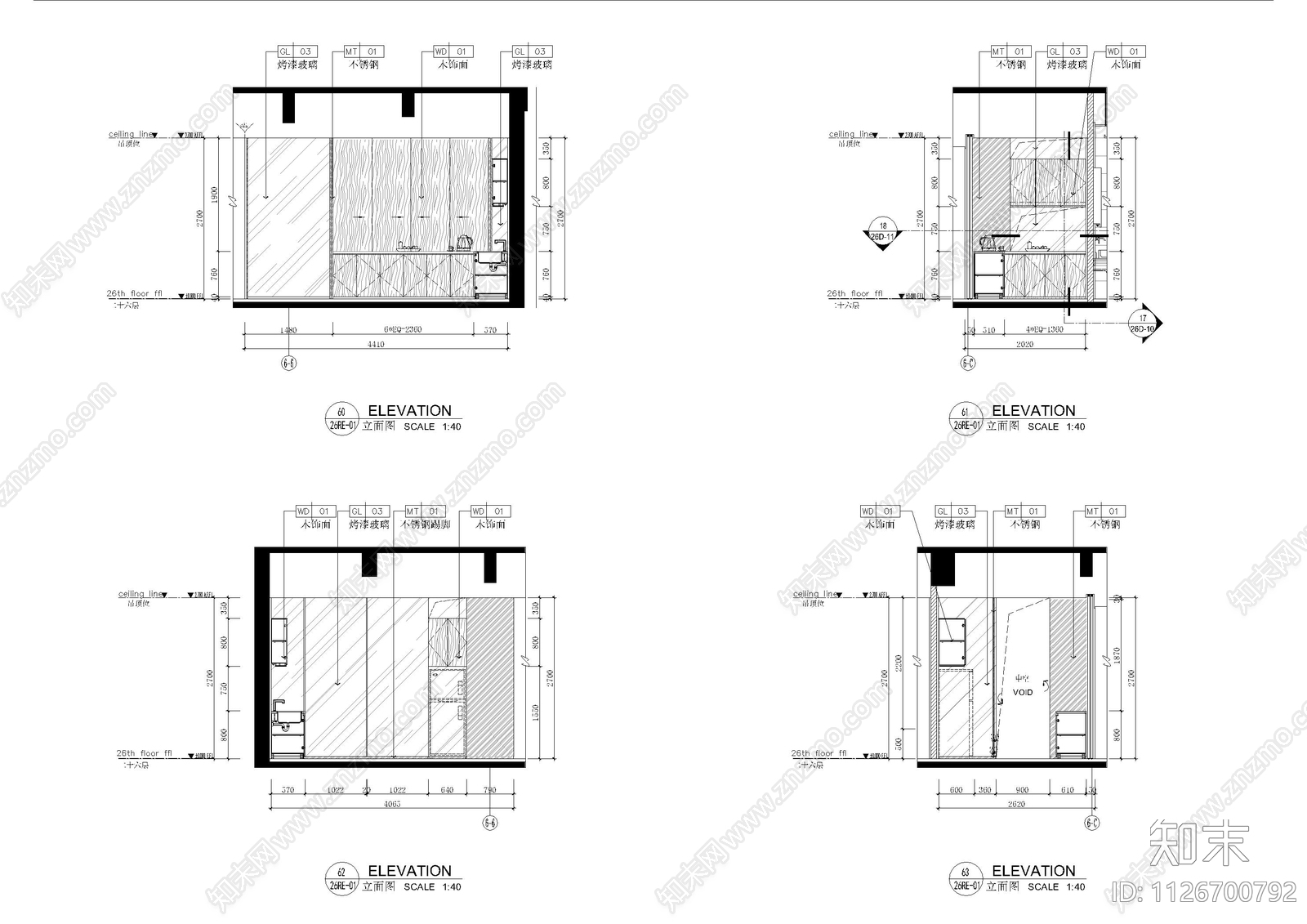 现代办公室茶水间施工图下载【ID:1126700792】