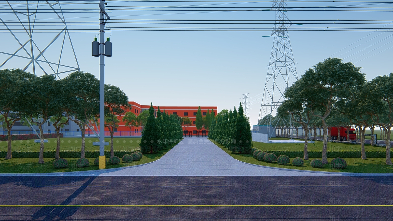 现代城市道路SU模型下载【ID:1126594214】