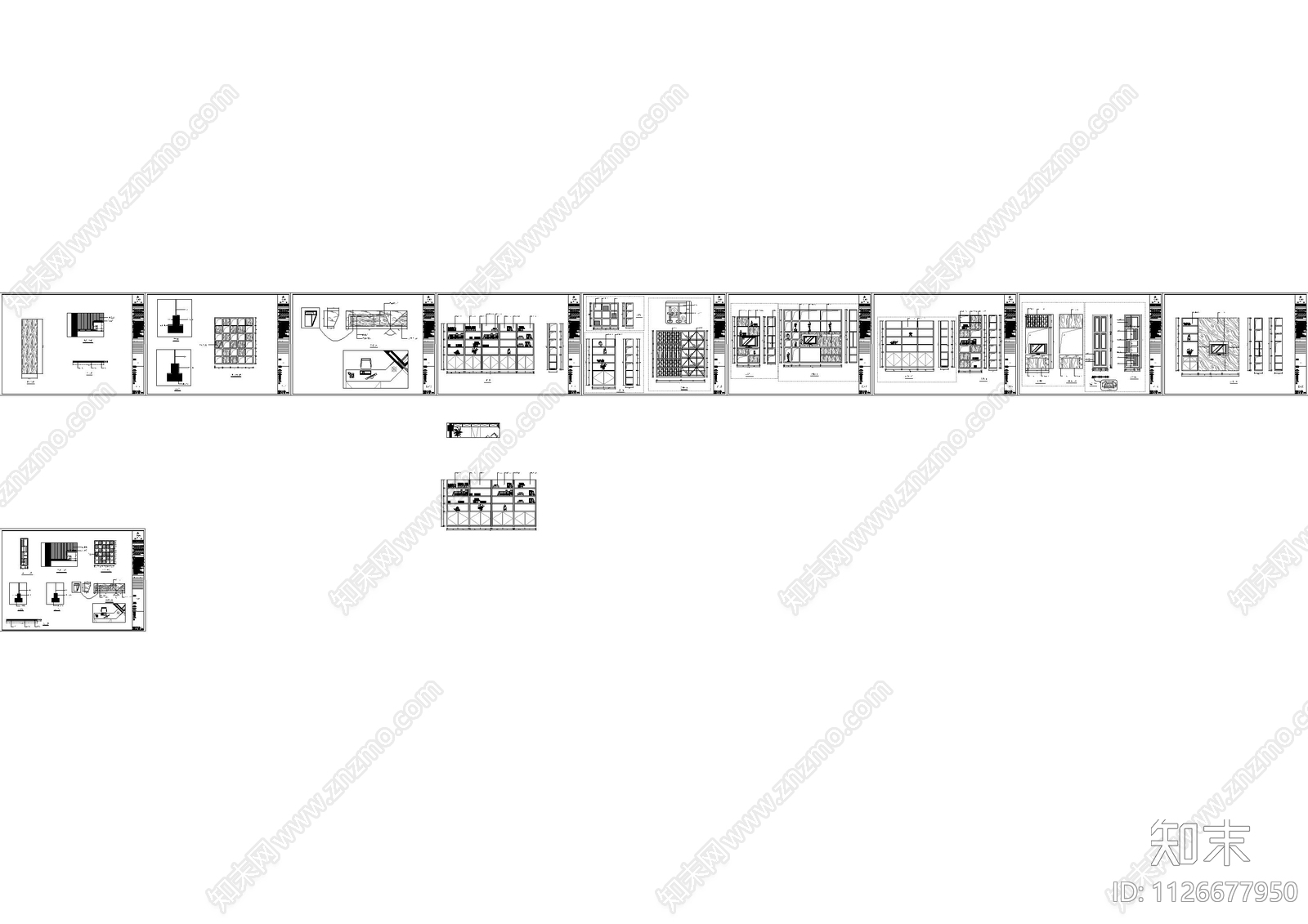 展厅柜子大样图cad施工图下载【ID:1126677950】