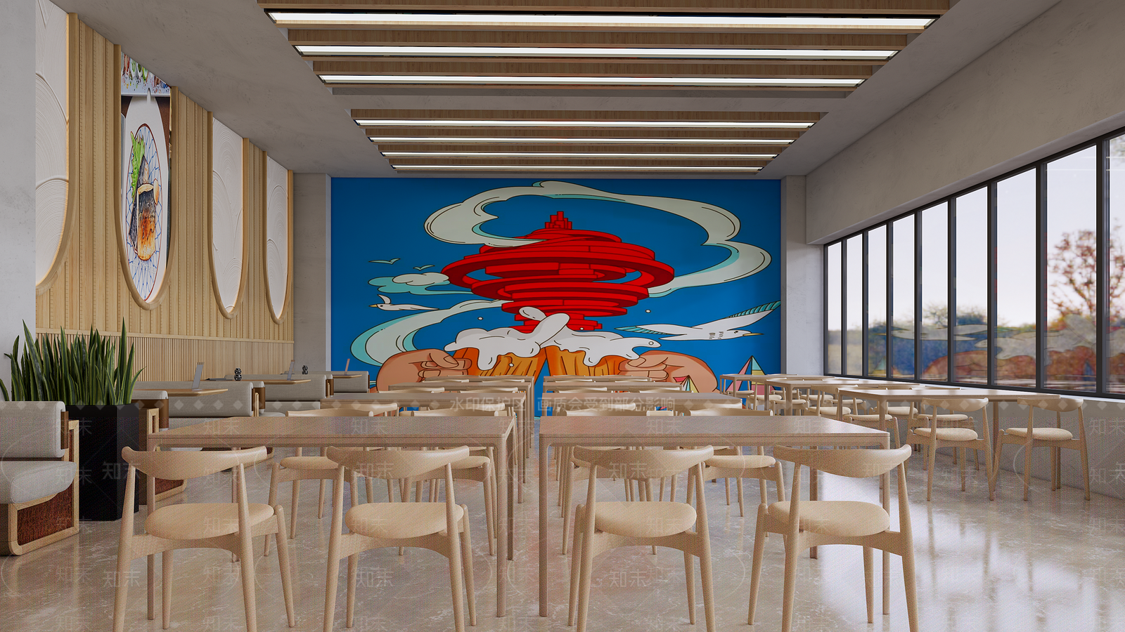 现代快餐店SU模型下载【ID:1126498310】