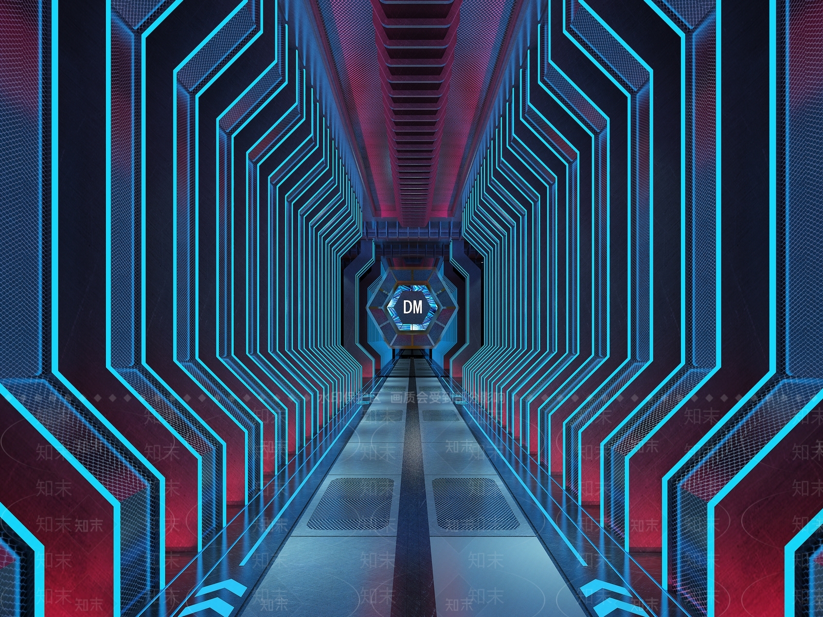 现代KTV过道3D模型下载【ID:1126498848】