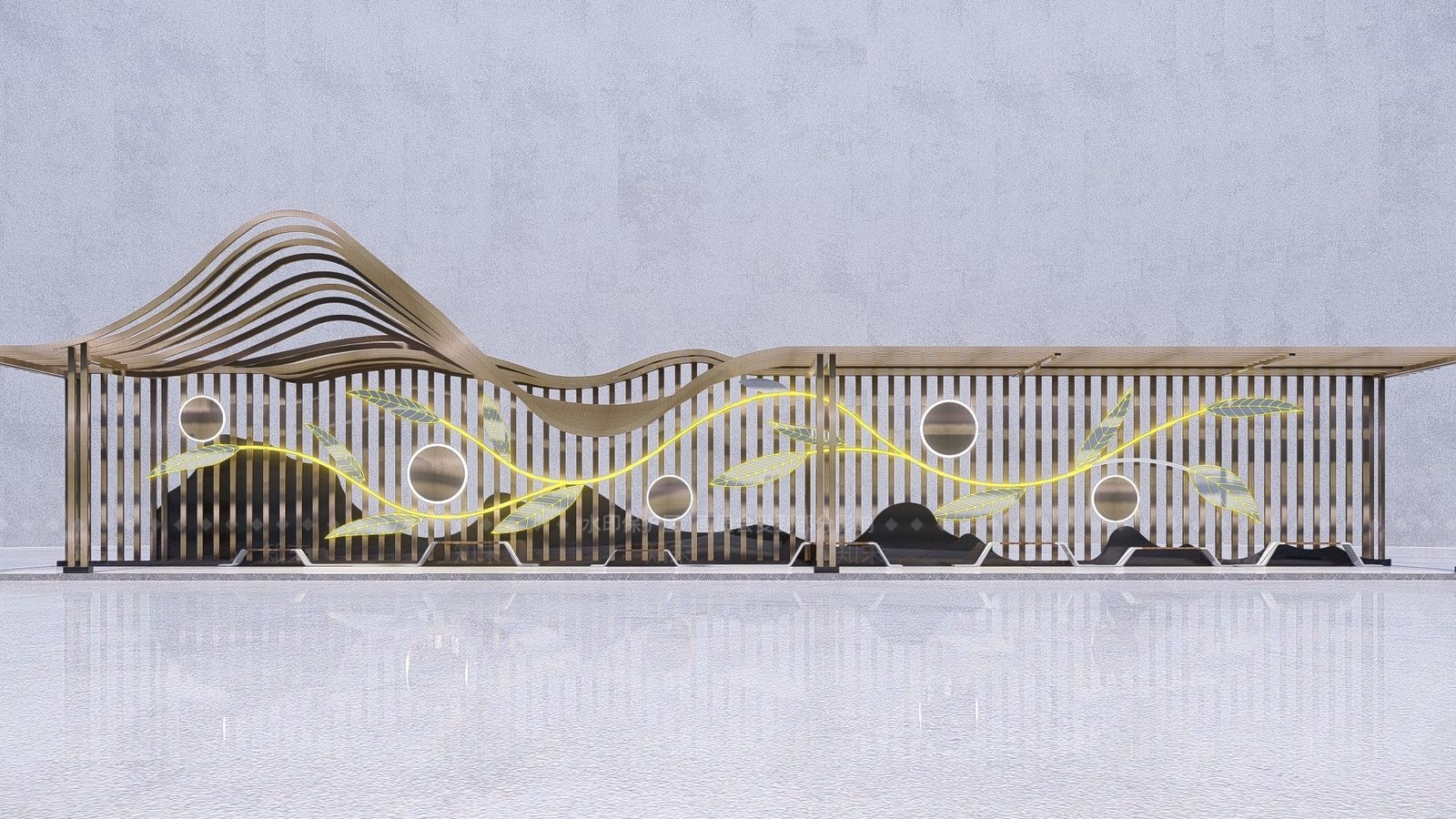 现代风格景观廊架SU模型下载【ID:1126507061】