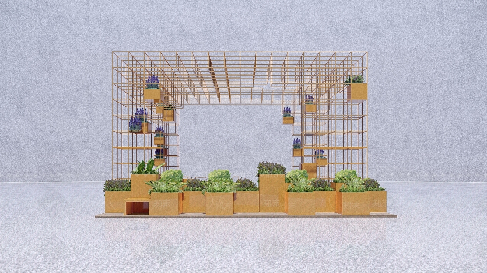 现代花草SU模型草图
