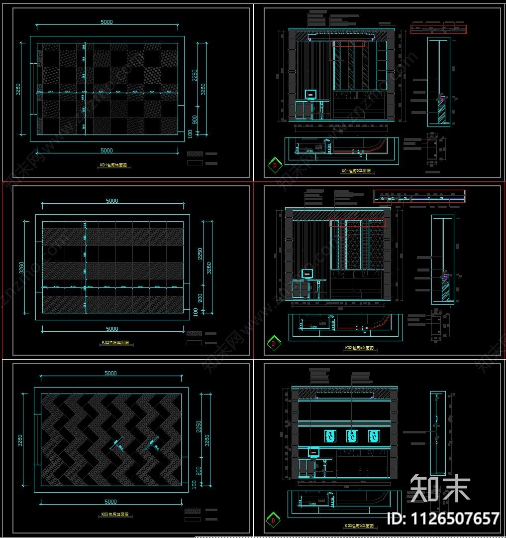 KTV包厢暖通电施全套CAD平面立面图cad施工图下载【ID:1126507657】