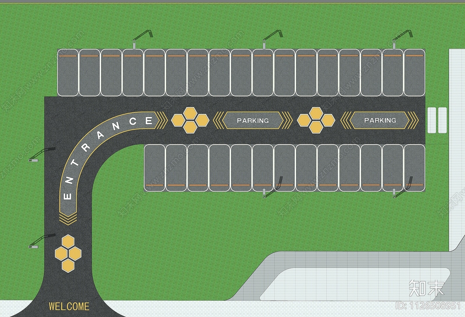现代停车场SU模型下载【ID:1126508951】