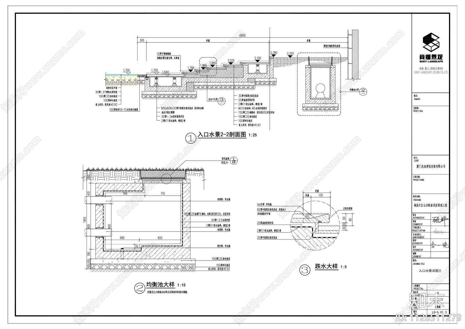 中式售楼部主入口水景cad施工图下载【ID:1126511279】