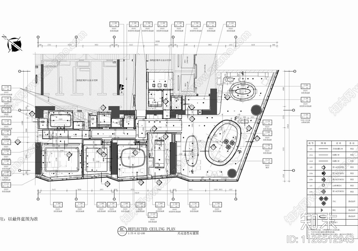 290㎡大平层CADcad施工图下载【ID:1126512943】