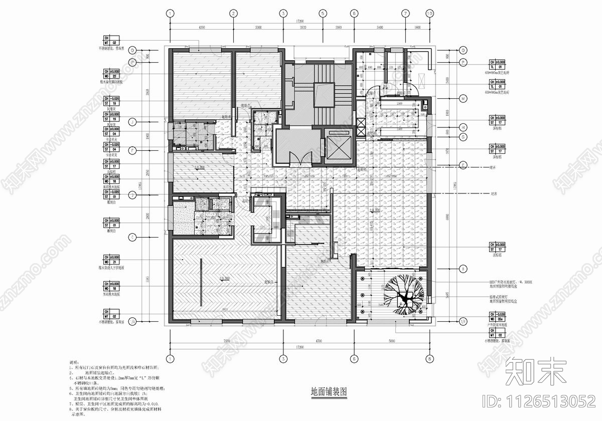 290㎡大平层CAD施工图下载【ID:1126513052】_知末案例馆