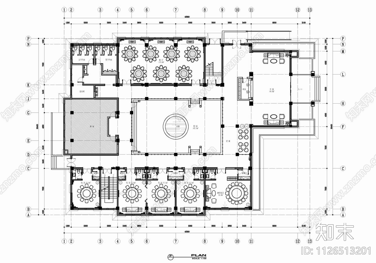 2500㎡餐饮娱乐休闲会所CADcad施工图下载【ID:1126513201】
