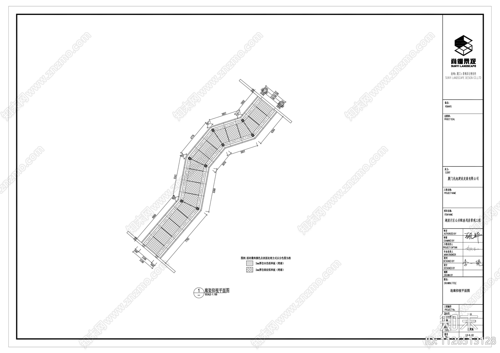 中式景观廊cad施工图下载【ID:1126513128】