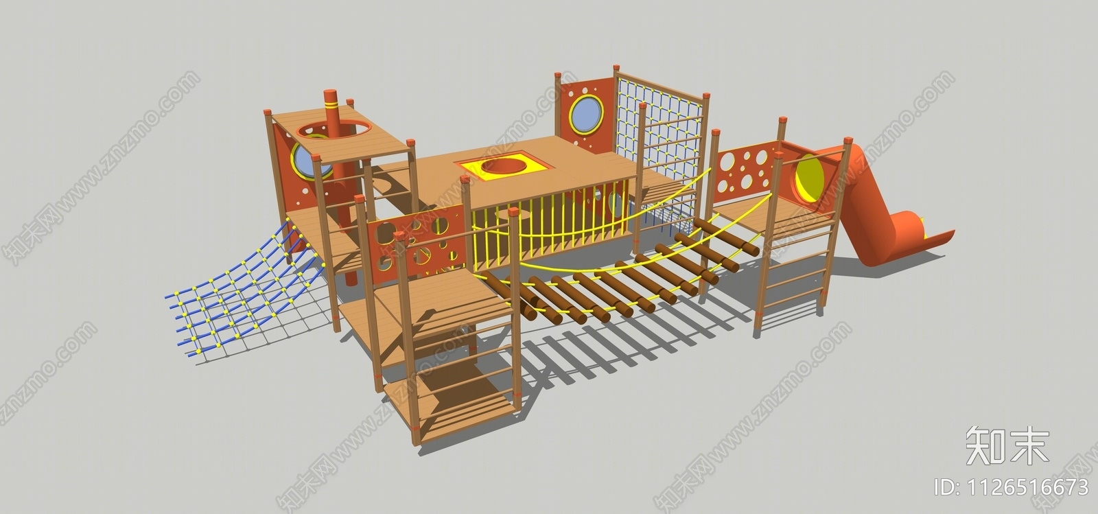 户外儿童游乐娱乐设施组合SU模型下载【ID:1126516673】