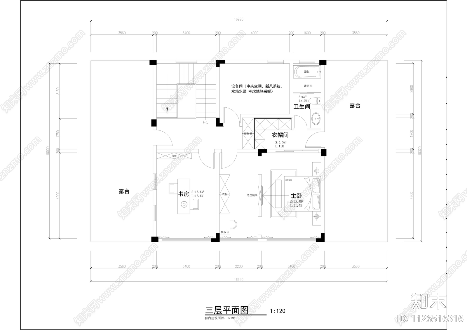 新中式别墅CADcad施工图下载【ID:1126516316】