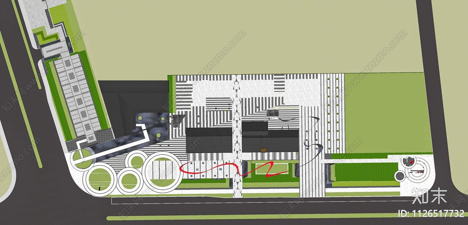 万科现代商业景观SU模型下载【ID:1126517732】