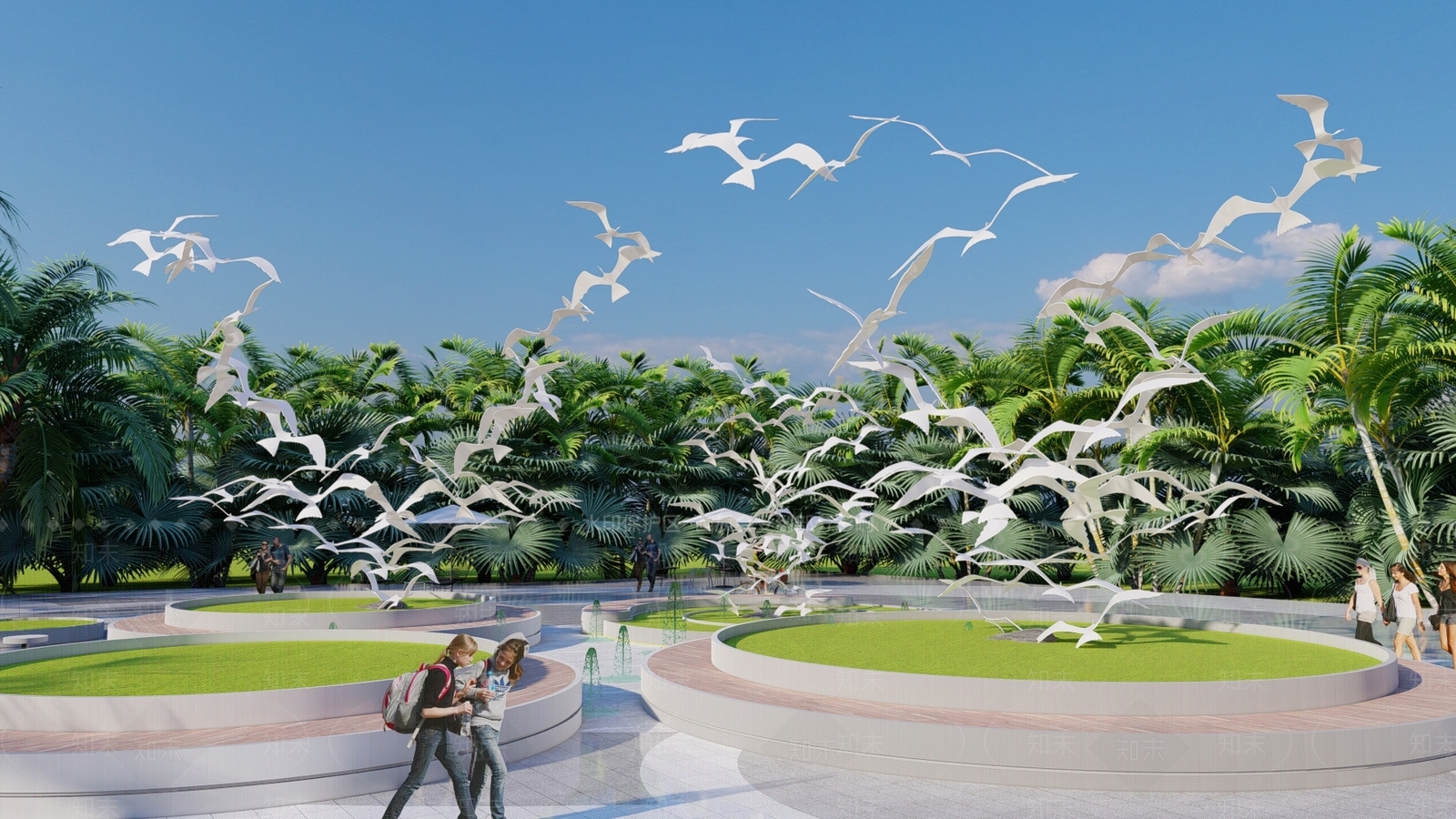 现代飞鸟主题构架SU模型下载【ID:1126520262】