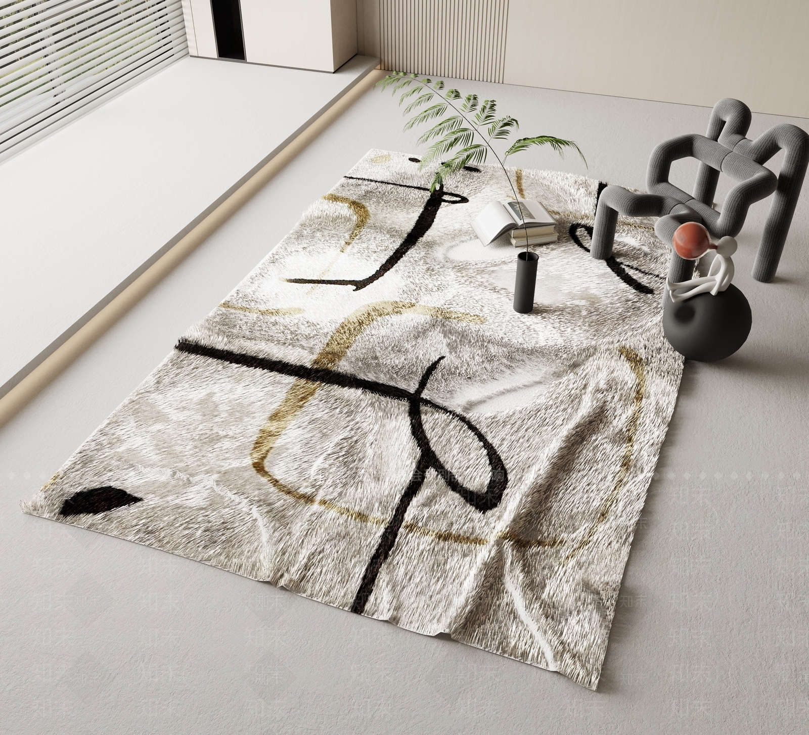 侘寂毛毯SU模型下载【ID:1126521925】