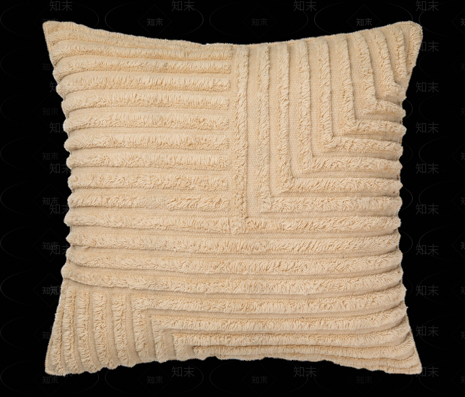 米黄色绒毛条纹肌理抱枕贴图下载【ID:1126529908】