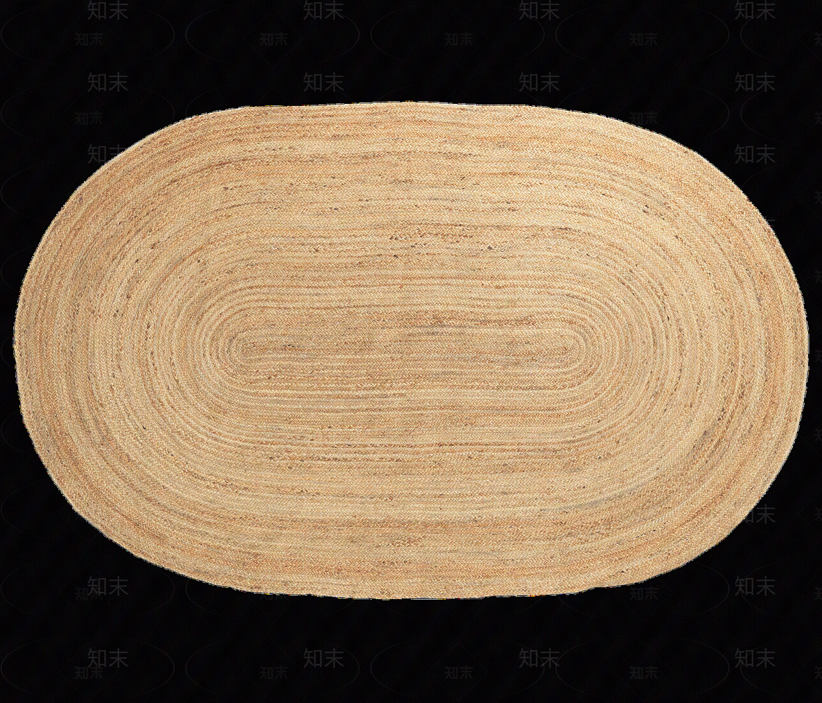 米黄色棉麻肌理椭圆形地毯贴图下载【ID:1126530889】