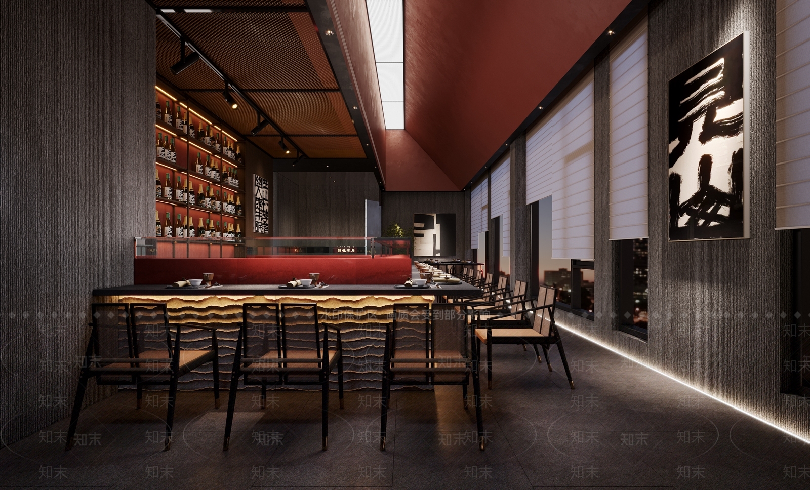 日式料理餐厅3D模型下载【ID:1126534615】