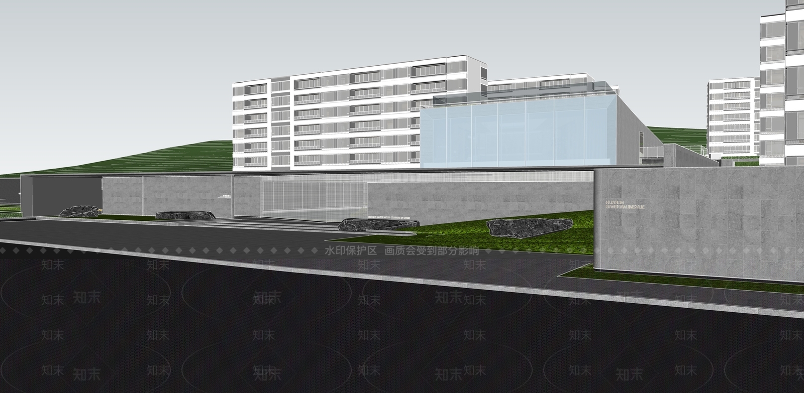 现代小区建筑SU模型下载【ID:1126533913】