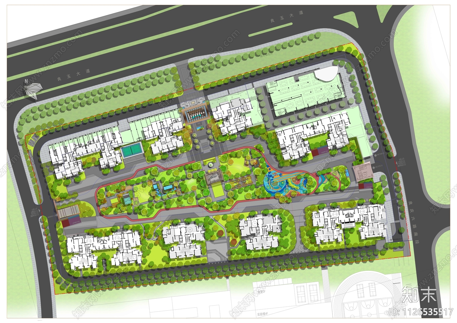 新中式路桥锦绣熙园景观cad施工图下载【ID:1126535517】