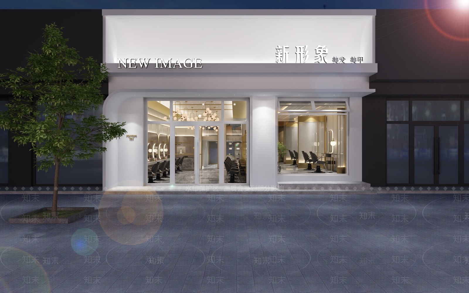 现代美发店3D模型下载【ID:1126534844】