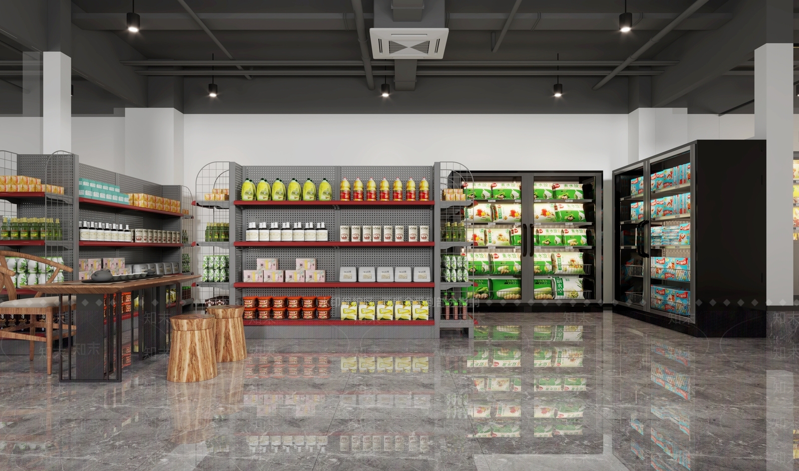 工业风超市3D模型下载【ID:1126535100】