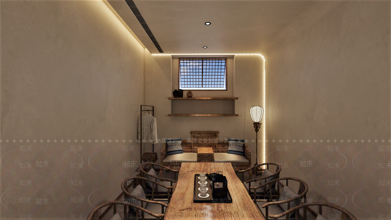 中式茶馆包厢SU模型下载【ID:1126536217】