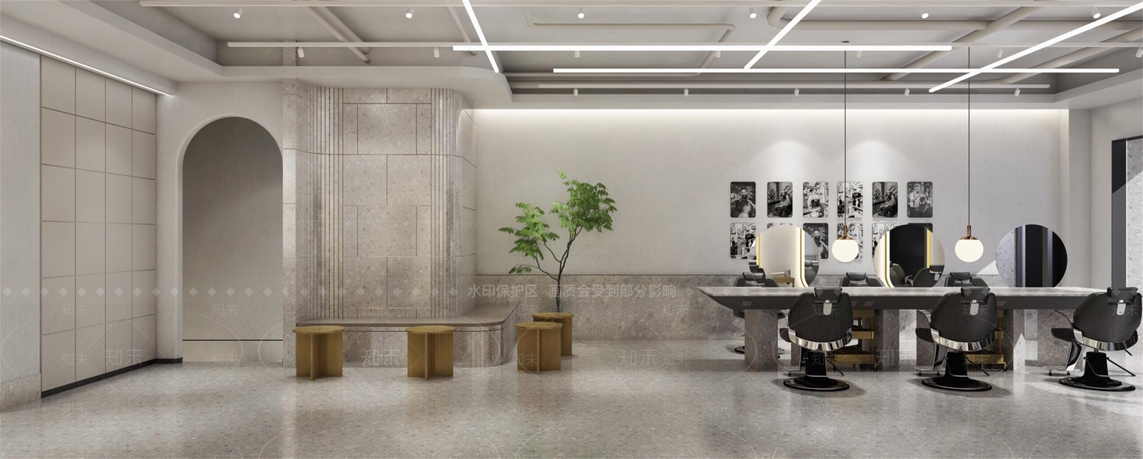 现代美发店3D模型下载【ID:1126685126】