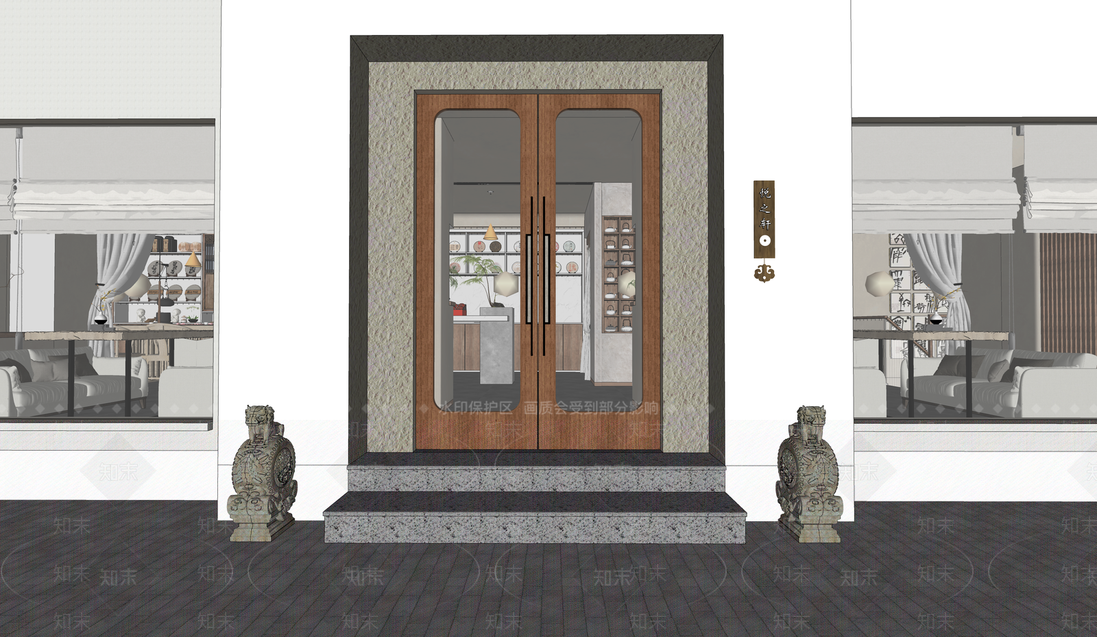 现代茶馆SU模型下载【ID:1126537215】